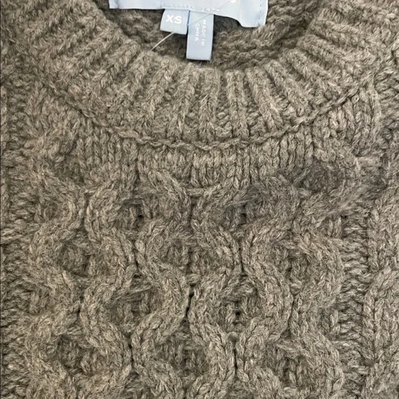 Hill House The Kennedy Sweater gray Fisherman Knit Rory Gilmore Sweater XS SMALL - Picture 6 of 9